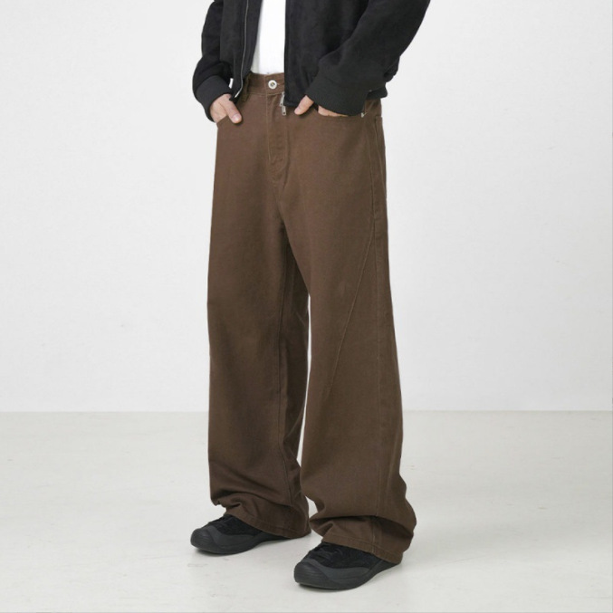 Men's Vintage Washed Cotton Straight Leg Pants